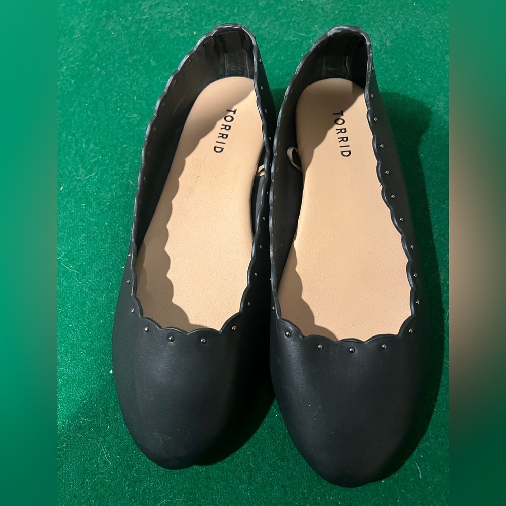 Torrid black flats with stud detail six 9 wide